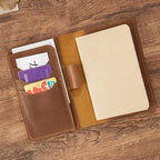 Pocket Traveler Wrap Journal opened to show interior notebook pages.