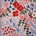 Embroidered Floral Wrap Notebook close-up detail showing product construction