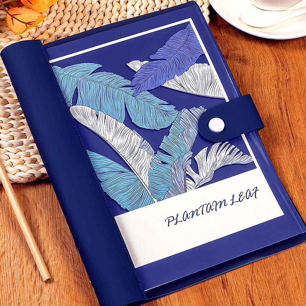 Leaf Pattern Refillable Planner Cover close-up detail showing product construction