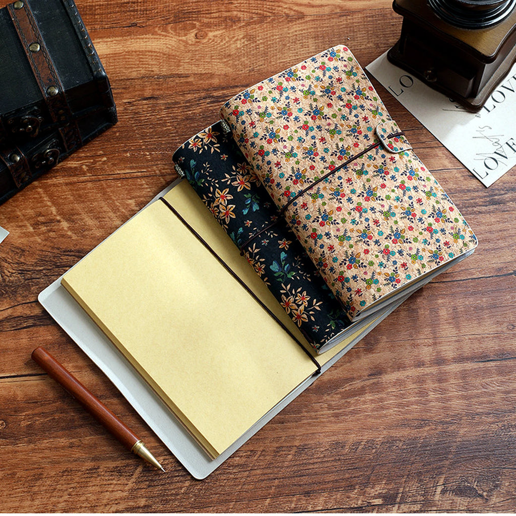 Vintage Floral Traveler Journal close-up detail showing product construction