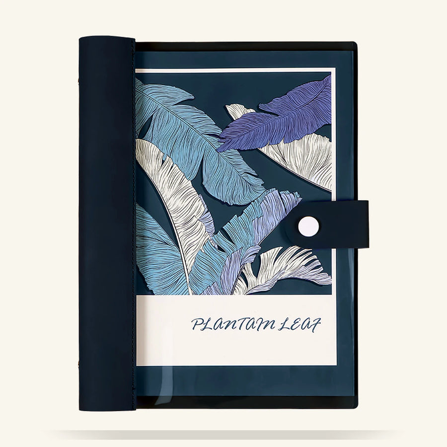 Leaf Pattern Refillable Planner Cover, clean hero product view