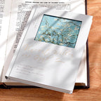 Vintage Window Hardcover Journal open page detail.