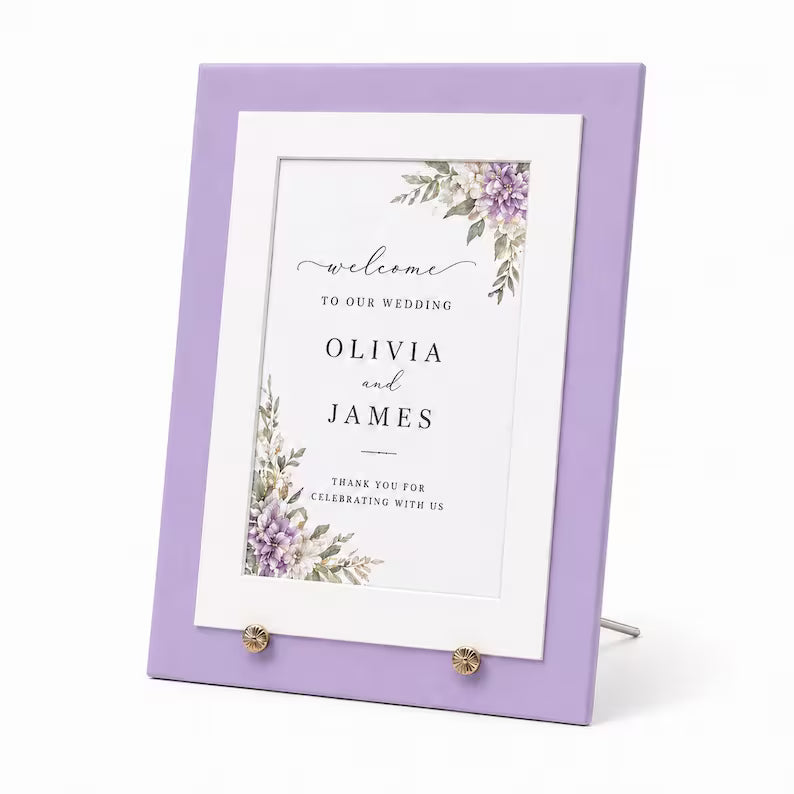 Dusty Blue Wedding Menu Card Holder | 5x7 Dinner Menu Frame Display
