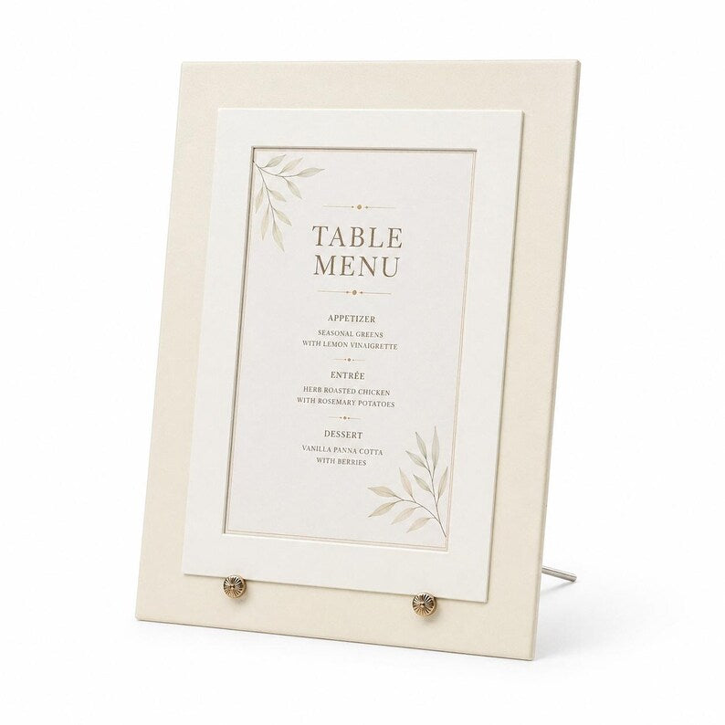 Dusty Blue Wedding Menu Card Holder | 5x7 Dinner Menu Frame Display