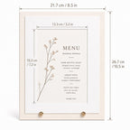 Ivory Wedding Menu Card Holder | 5x7 Dinner Menu Frame Display