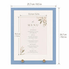 Dusty Blue Wedding Menu Card Holder | 5x7 Dinner Menu Frame Display